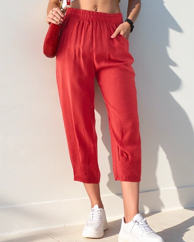 Royalfashion Straight women's trousers made of fabric 7/8