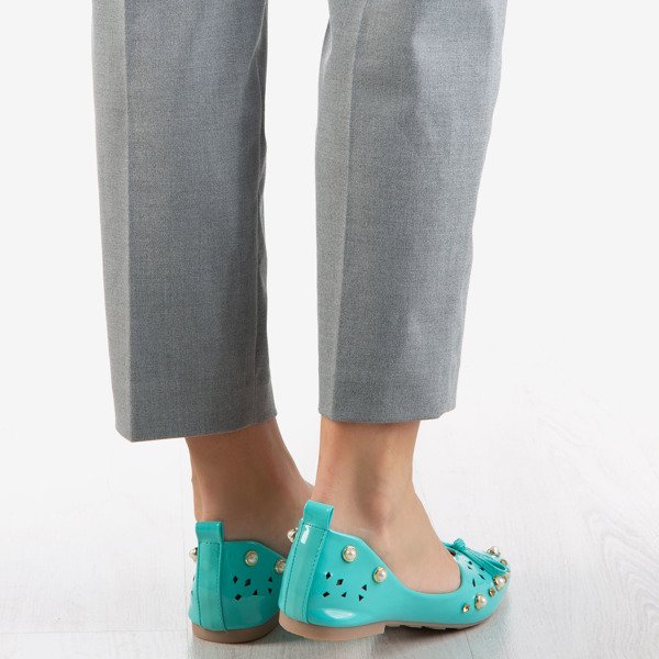 Женские бирюзовые балетки с орнаментом Lil - Обувь