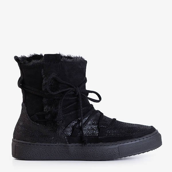 Black women's snow boots with fur Nosesi - Footwear