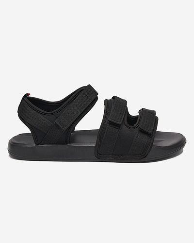 Vīriešu melnas sandales ar Velcro Crostal - Apavi