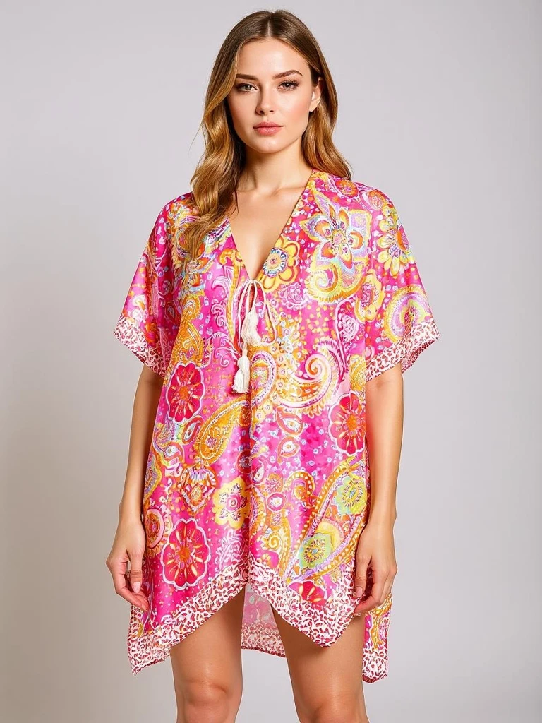 Callista Royalfashion Pareo Dress – Colorful, Flowy, V-Neck, Universal