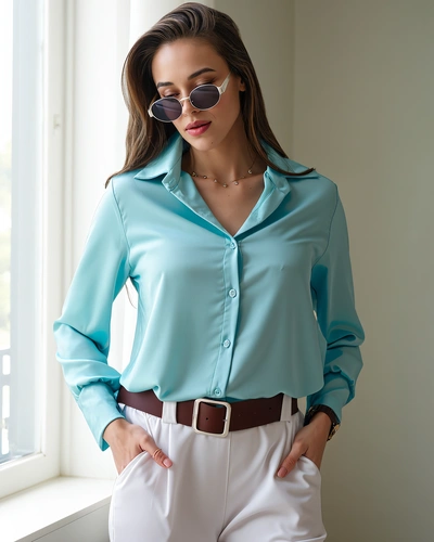 Royalfashion Women's shirt a'la satin