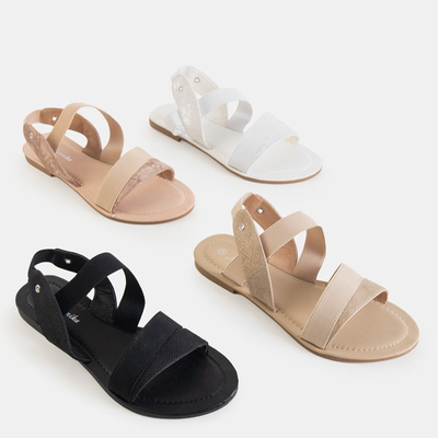 Black women's sandals with a chain Izdylea - Footwear