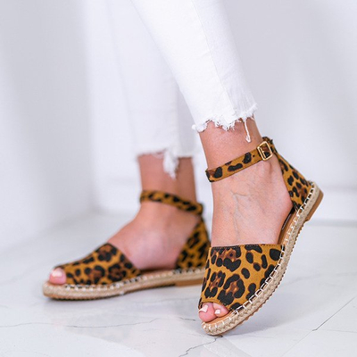 Espadryle w panterkę z wycięciem Royal - Obuwie