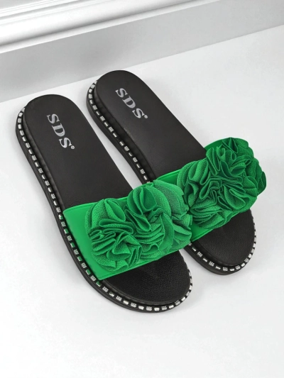 Royalfashion Women's flat sole slippers Flora Verde