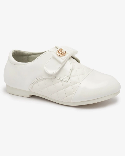 Meiteņu balti stepēti eko ādas pusapavi Mawert- Footwear