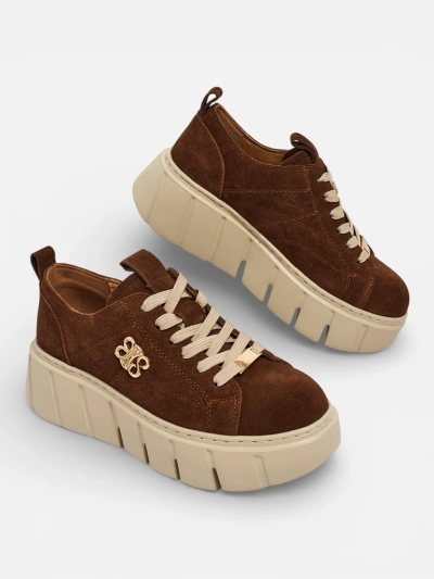 Sportowe sneakersy damskie ze skóry naturalnej Renos