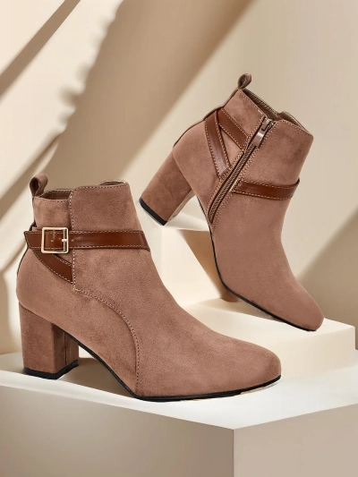 Royalfashion Sievietes bieza papēža ķēertas zābaki Eloron