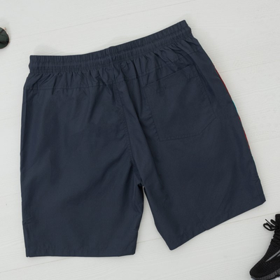 Dark gray men's sports shorts with stripes - Clothing