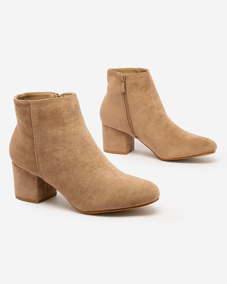 Royalfashion Light brown women's low stiletto boots Referra