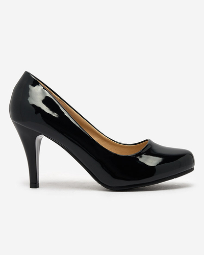 Royalfashion Black lacquered Degonop heeled pumps