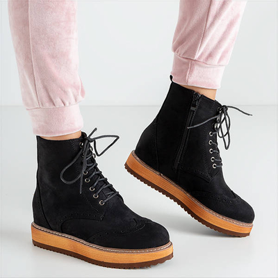 Black women's ankle boots on an indoor wedge Dewenter - Footwear