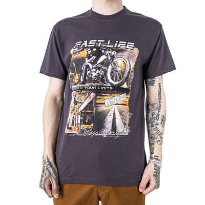 Темно-серая мужская хлопковая футболка с принтом