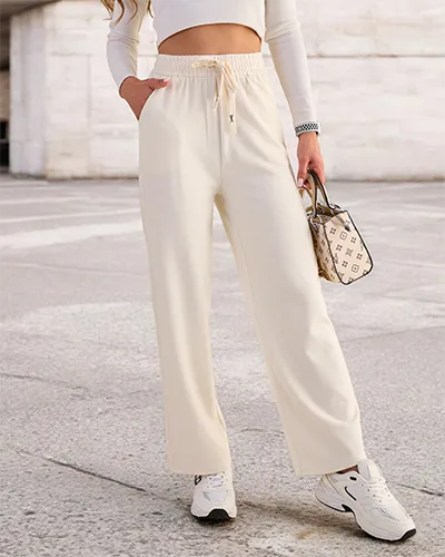 Royalfashion Women's wide ribbed pants