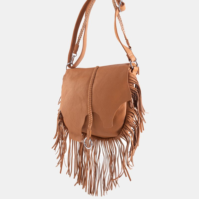 Camel shoulder bag with fringes - Handbags