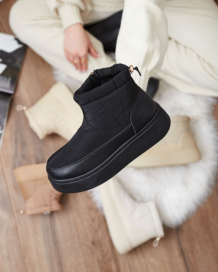 Royalfashion Women's slip-on snow boots in black Armeda