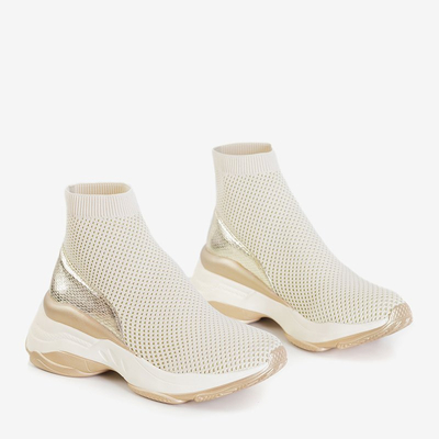 OUTLET Beige sports shoes with a high upper Lupine - Footwear