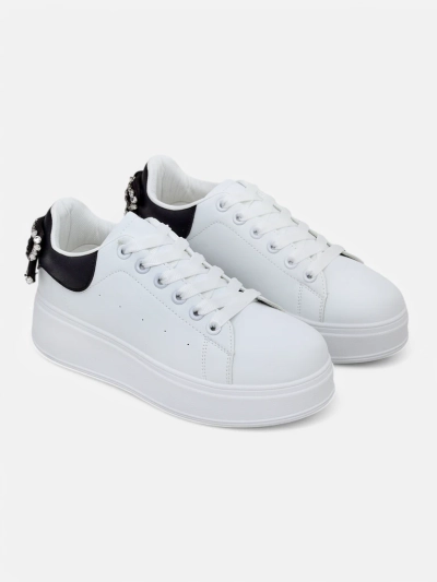 Royalfashion Women's sporty platform sneakers Ribbon Bow