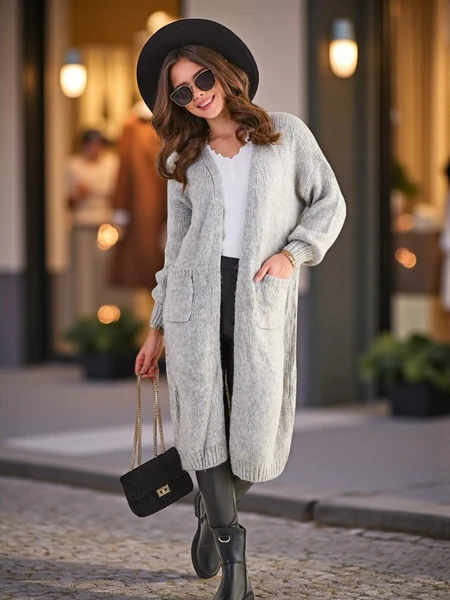 Royalfashion Knitted women's poncho sweater