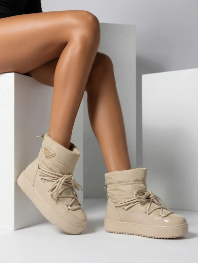 Royalfashion Женские сапоги-слипы a'la snow boots светло-коричневого цвета Vevnose