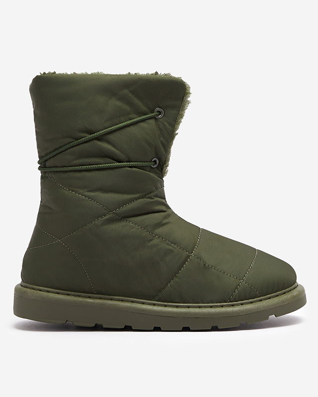 Темно-зеленая женская обувь a'la сноубутсы Amirfu- Footwear