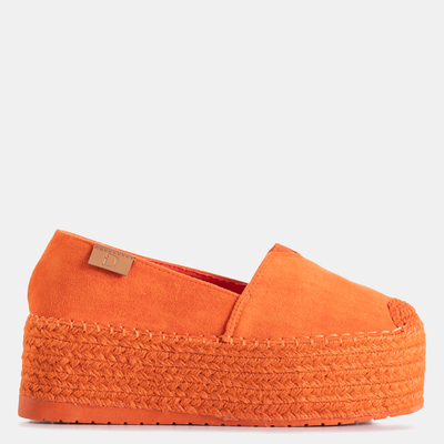 Orange women's espadrilles on a high platform Kentuki - Footwear