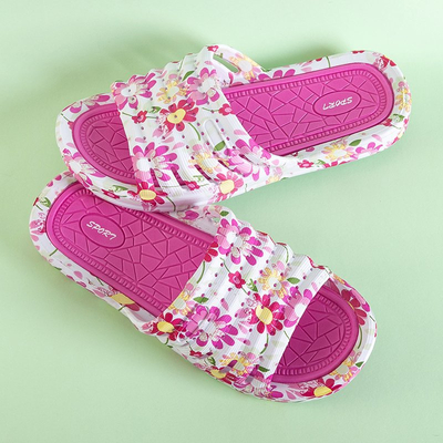 Pink floral rubber flip-flops Leda - Footwear