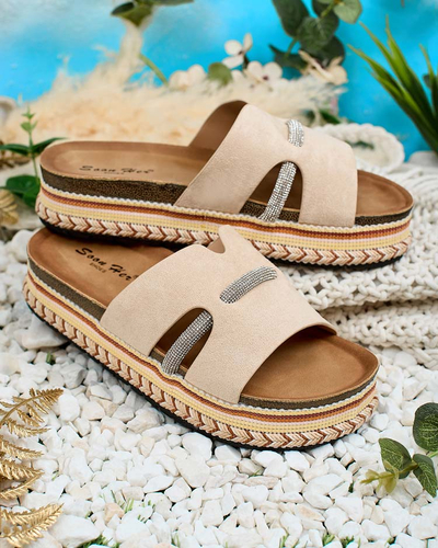 Royalfashion Women's Orolta zirconia flip-flops