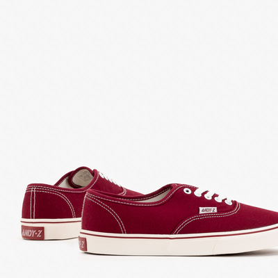 Maroon men's lace-up sneakers Okilet - Footwear