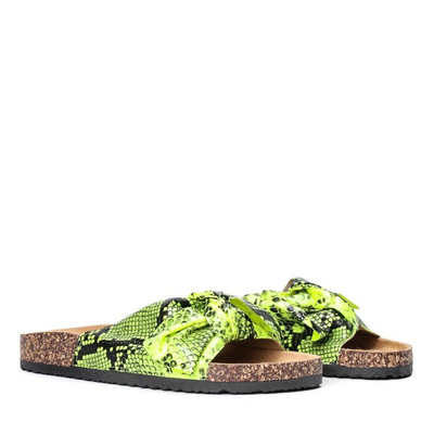 Neon green snake skin sandals Snake Skin - Footwear