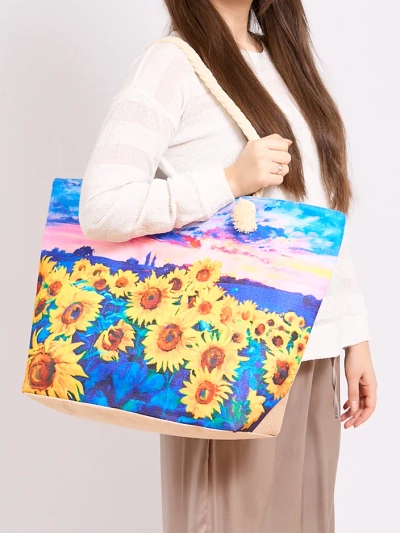 Royalfashion Large fabric bag with print
