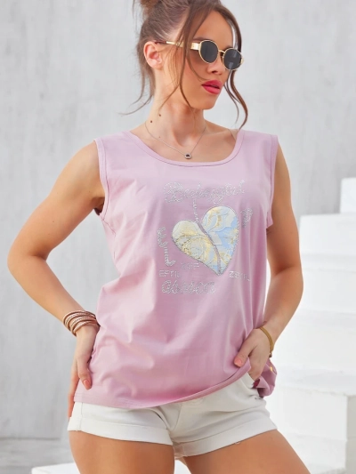 Royalfashion Kokvilnas sieviešu t-krekls ar sirdi