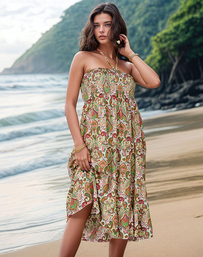 Royalfashion Women's midi dress with print