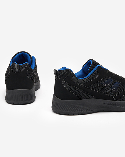 Black and blue Beniro lace-up shoes for men - Footwear