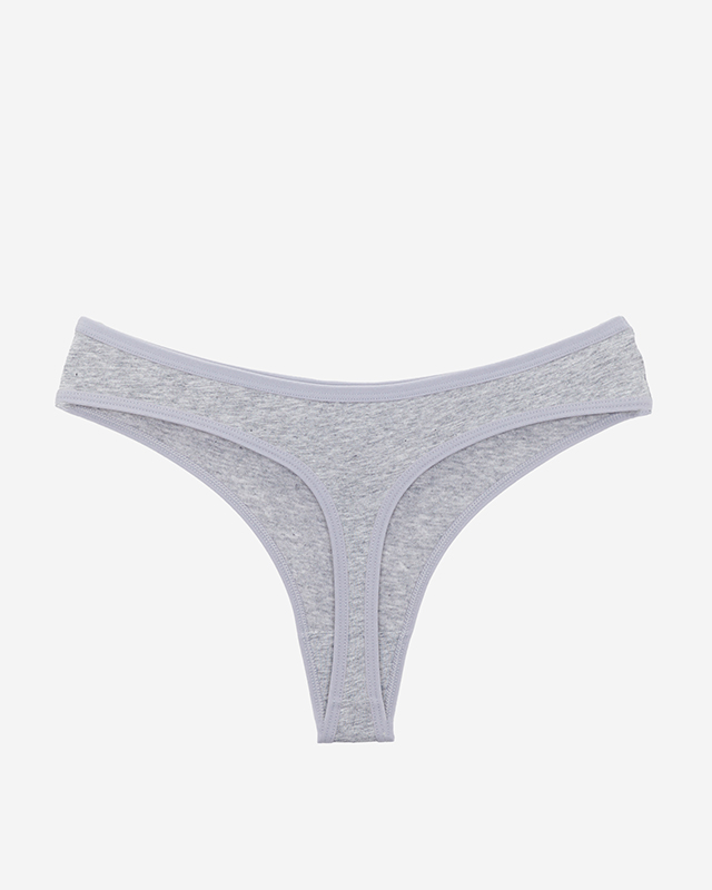 Classic, cotton women's thongs in gray - Underwear