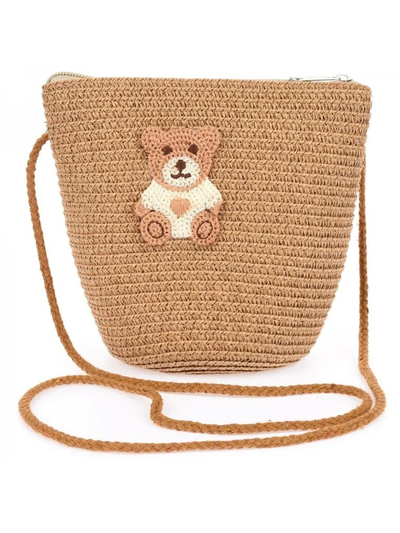 Royalfashion Mazs bērnu salmu rokassomiņa Teddy Straw