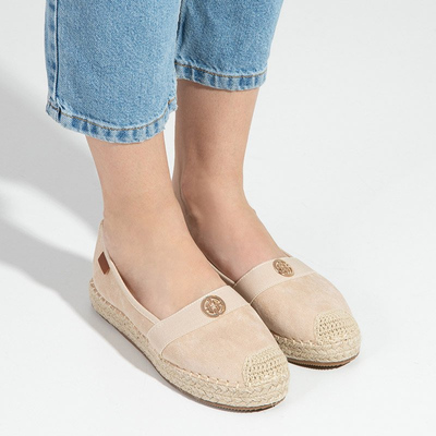 Beige women's espadrilles with flat heels Anatola - Shoes