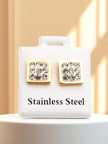 Royalfashion Square sieviešu auskari ar kubisko cirkoniju