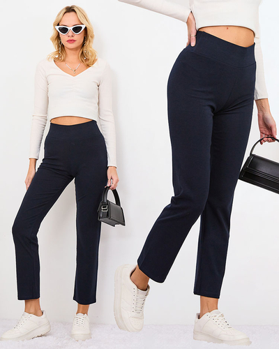 Royalfashion Navy blue women's fabric pants