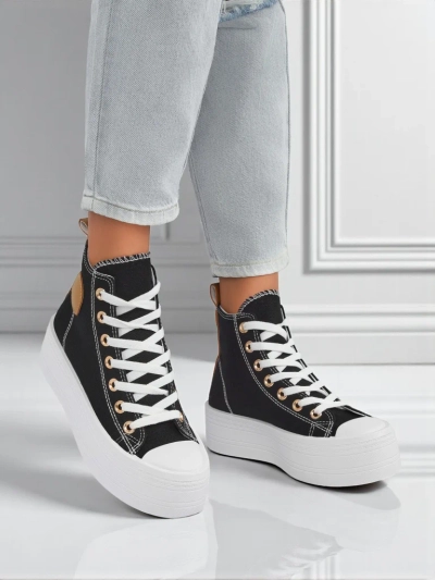 Women's Callisto Nero platform sneakers, fabric, black, summer/autumn