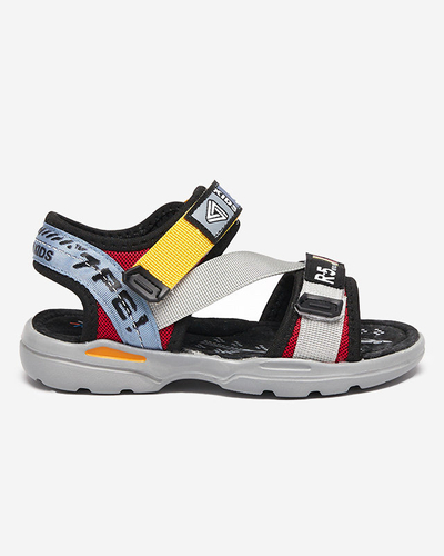 Gray boys 'sandals with colorful inserts and inscriptions Reberik - Footwear