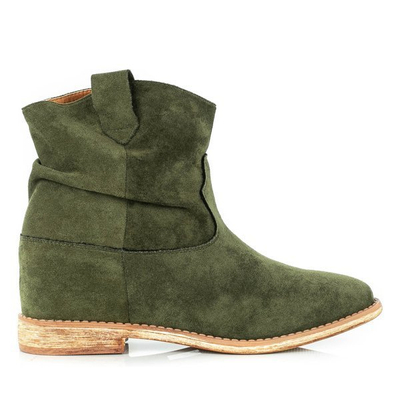 Зеленые ковбойские сапоги на обтянутой танкетке Astrit - Обувь