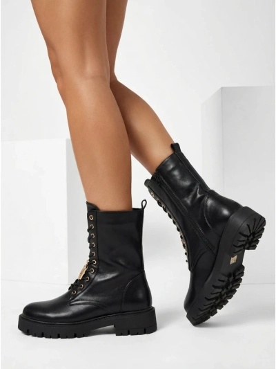 Eco-leather laced women's ankle boots Venit