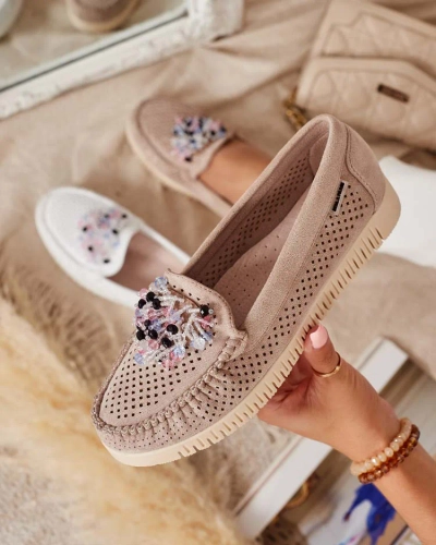 Royalfashion Women's beaded openwork moccasins Namis