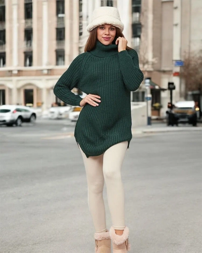 Royalfashion Longer women's turtleneck sweater