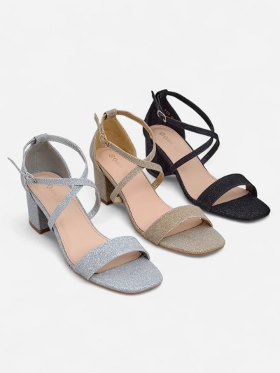Royalfashion Glitter sieviešu sandales Rokates