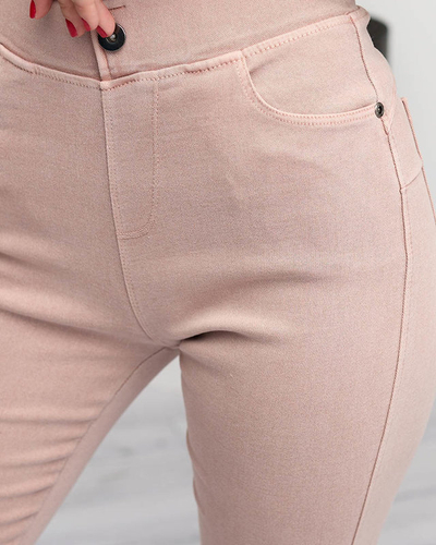 Women's light pink treggings- Clothing