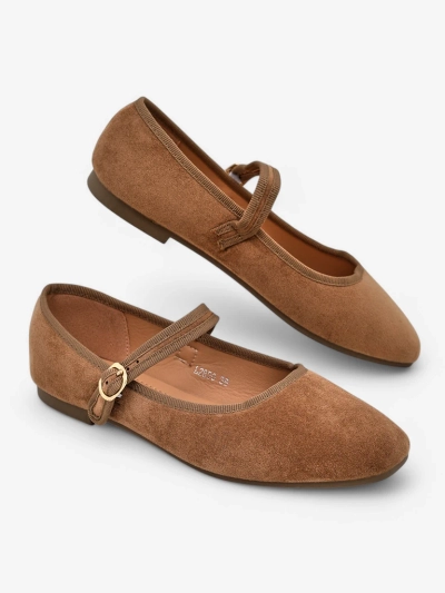 Женские балетки из экозамши Royalfashion с ремешком Ernie