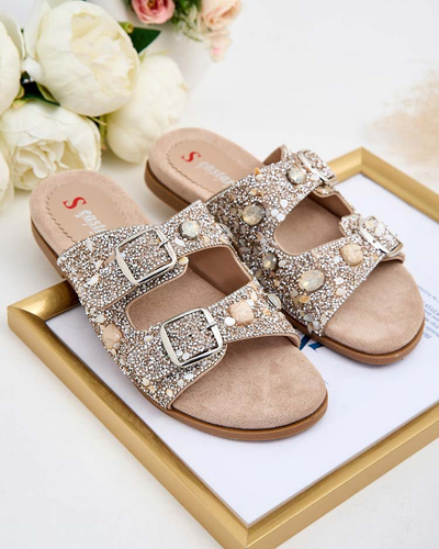 Royalfashion Women's flip-flops with buckles and zircons Monnas