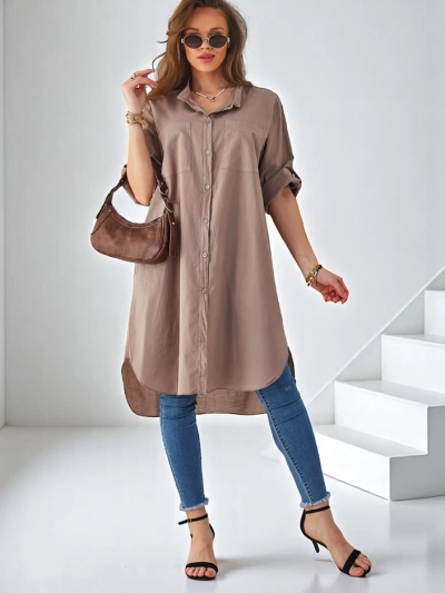 Royalfashion Cotton long women's oversized shirt
